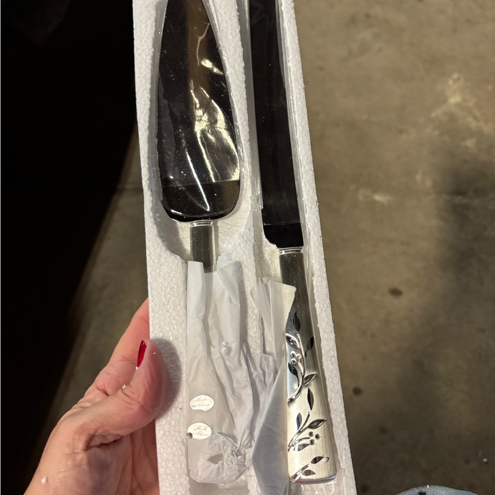 Things Remembered Silver Cake Knife and Server Set
